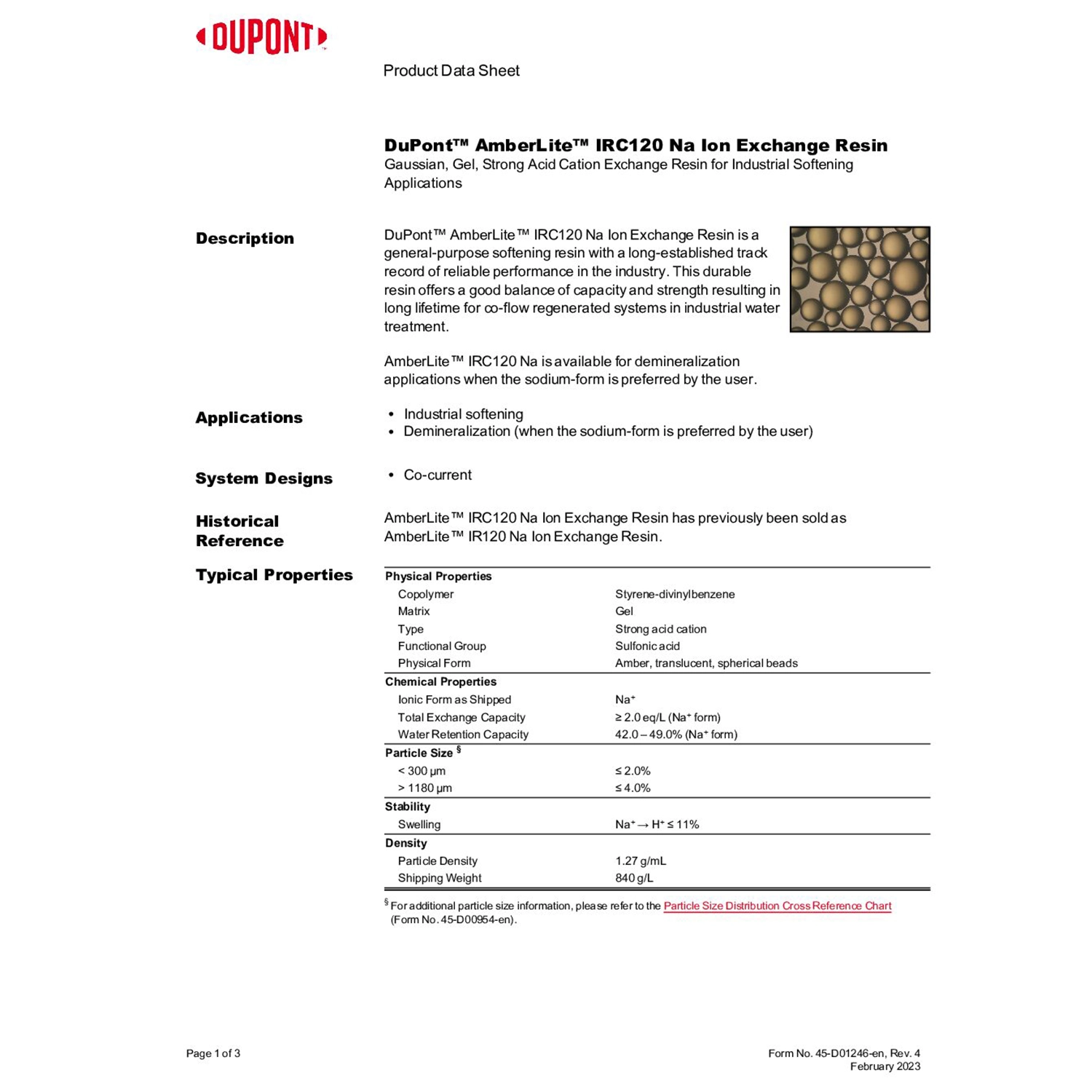 AMBERLITE IRC120 Na - 991L SUPERSACK