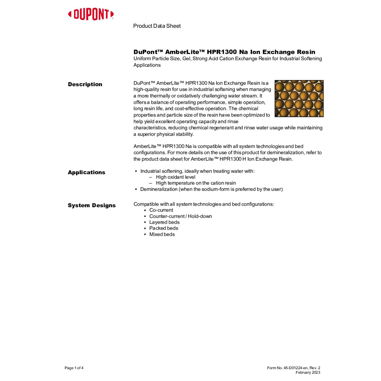 AMBERLITE HPR1300 Na - 25L BAG